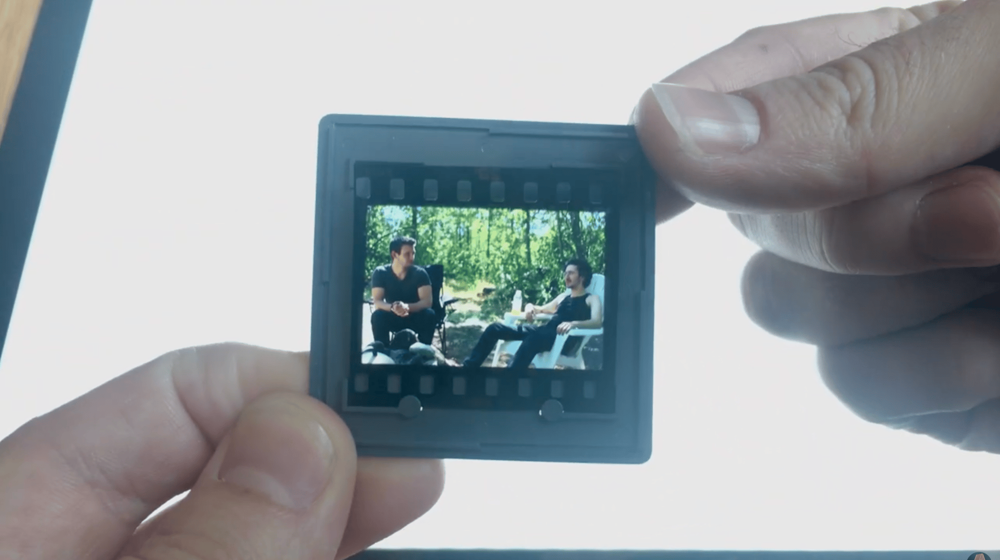 Photo of a colour slide film in its plastic casing